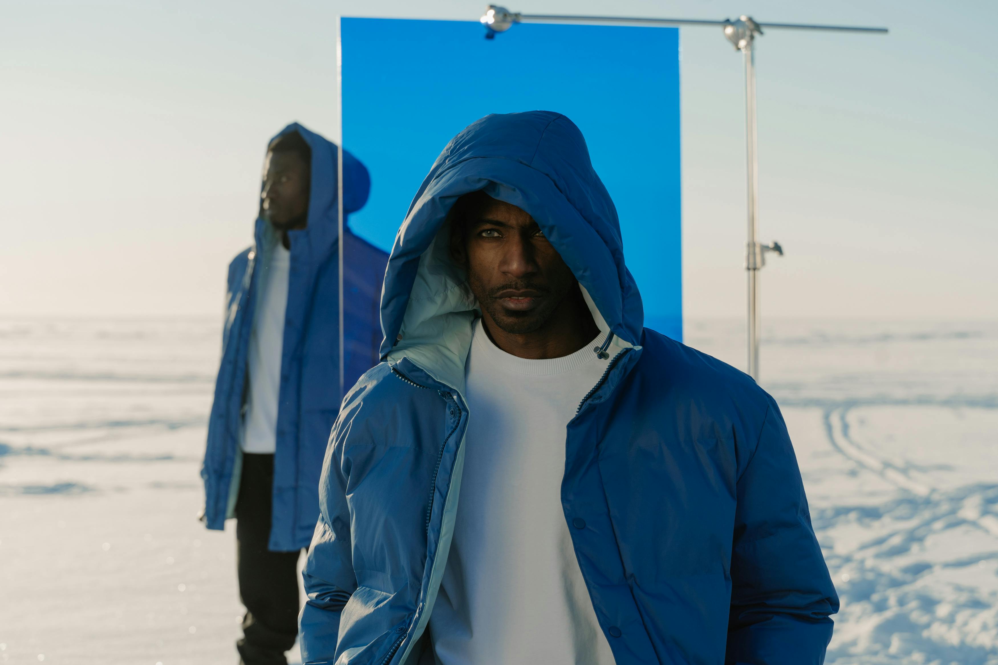 Men’s Blue Wool Winter Coat – Classic Tailored Overcoat